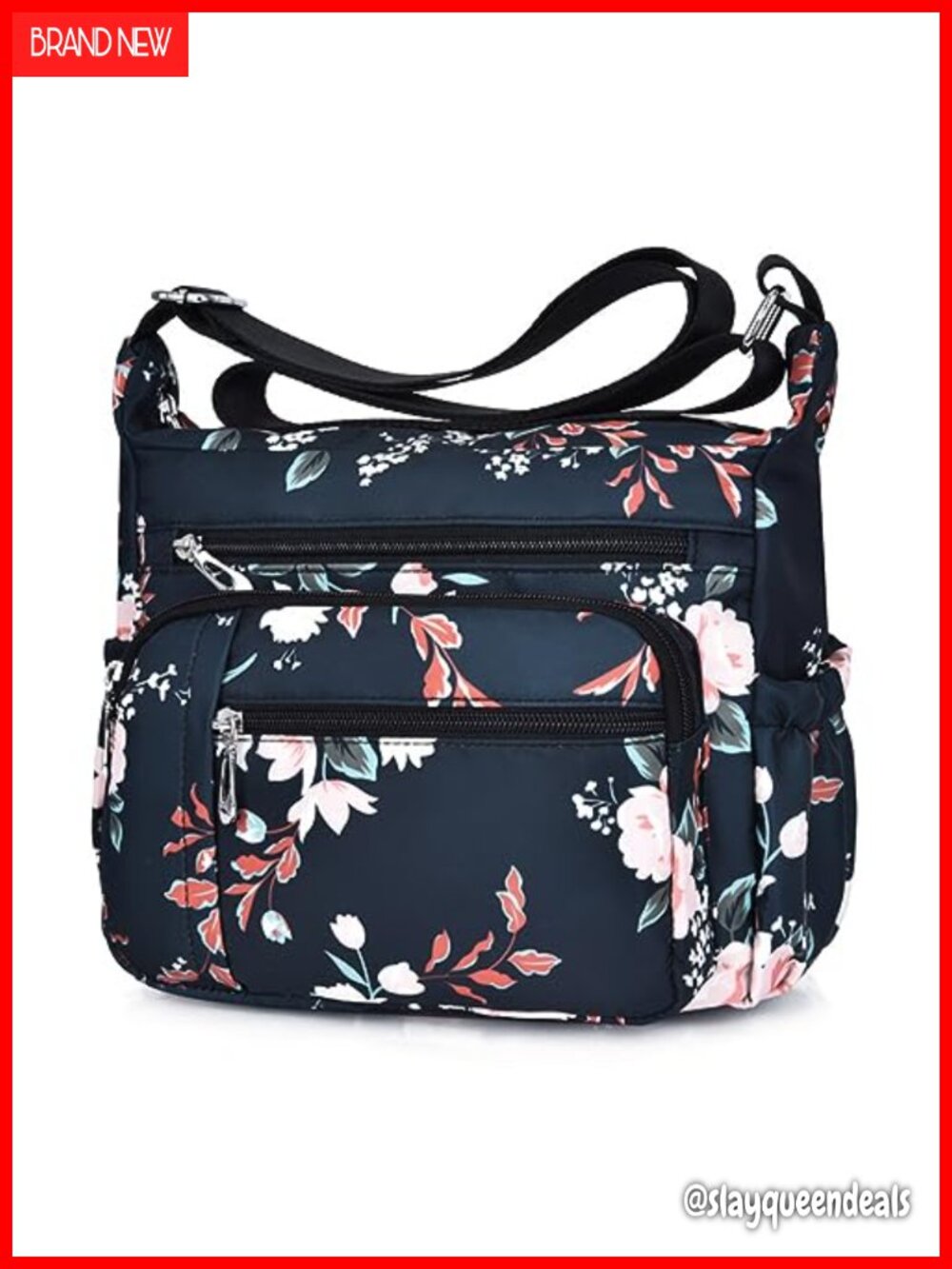 Nylon Crossbody Bag Multi Pocket Travel Messenger Handbag